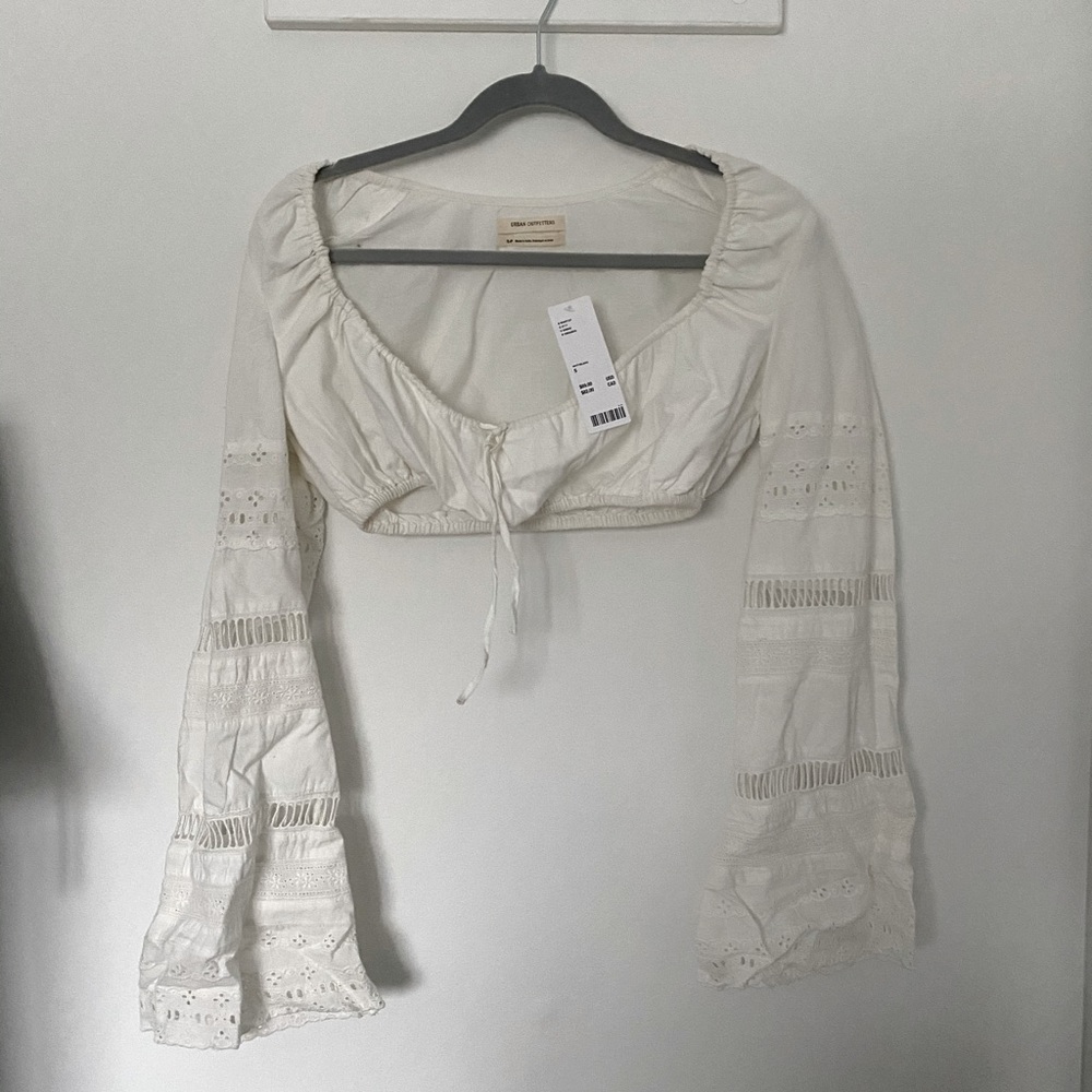 UO Bell Sleeve Peasant Crop Top